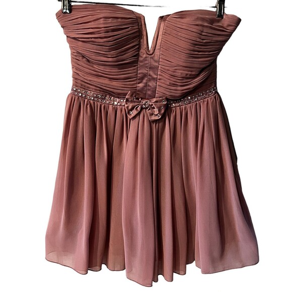 Pixie Lott Lipsy London Dress Sz 8 Rose Embellished Prom Bow Front Bling New - Picture 2 of 14